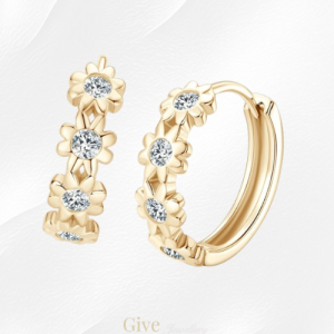 oorbellen met bloemen en moiisenite