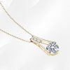 Gouden ketting met moissanite steen en kleine steentjes – Luxe dames sieraad