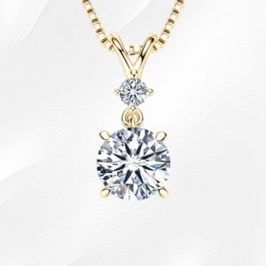 gouden ketting met hanger van moissanite